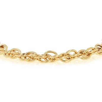 9ct Yellow Gold Rope Hollow 19cm Bracelet