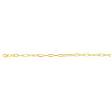 9ct Yellow Gold Paperclip Hollow 19cm Bracelet