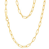 9ct Yellow Gold Paperclip Hollow 45cm Chain