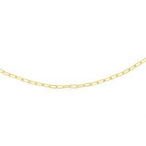 9ct Yellow Gold Paperclip Hollow 45cm Chain