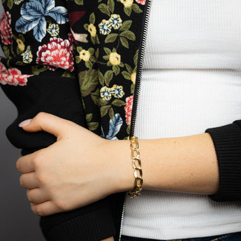 9ct Yellow Gold Hollow 19cm Curb Bracelet