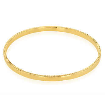 9ct Yellow Gold Fancy 65mm Hollow Bangle