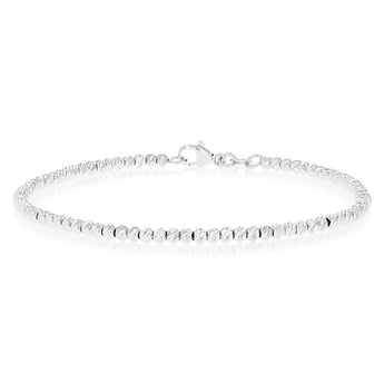 9ct White Gold Fancy Beads Bracelet