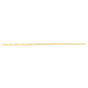 9ct Yellow Gold Curb Concave Lightweight 90 Gauge 19cm Bracelet