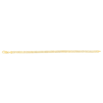 9ct Yellow Gold Curb Concave Lightweight 90 Gauge 19cm Bracelet
