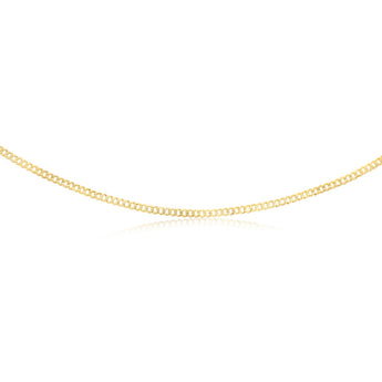 9ct Yellow Gold Curb Concave Lightweight 90 Gauge 50cm Chain