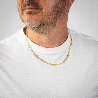 9ct Yellow Gold Curb Concave Lightweight 90 Gauge 50cm Chain