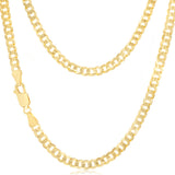 9ct Yellow Gold Curb Concave Lightweight 90 Gauge 55cm Chain