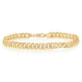 9ct Yellow Gold Curb Concave Lightweight 150 Gauge 21cm Bracelet