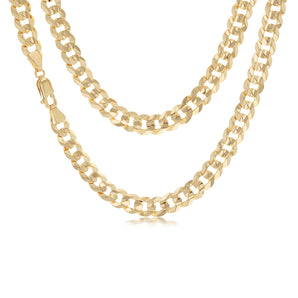 9ct Yellow Gold Curb Concave Lightweight 150 Gauge 55cm Chain