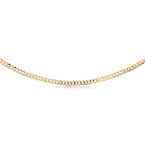 9ct Yellow Gold Curb Concave Lightweight 150 Gauge 55cm Chain