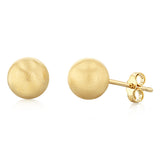 9ct Yellow Gold 7mm Polished Ball Stud Earrings