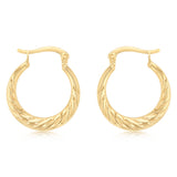 9ct Yellow Gold Twisted Creole Hoop Earrings