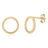 9ct Yellow Gold Plain 8mm Sleeper Earrings