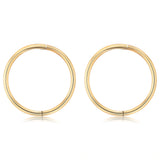 9ct Yellow Gold Plain 12mm Sleeper Earrings