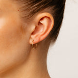 9ct Yellow Gold Plain 14mm Sleeper Earrings