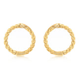 9ct Yellow Gold Patterned 6mm Sleeper Earrings