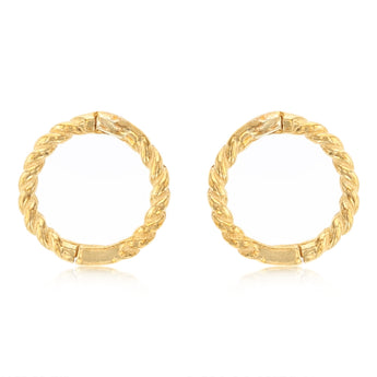 9ct Yellow Gold Patterned 6mm Sleeper Earrings