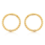 9ct Yellow Gold Patterned 8mm Sleeper Earrings