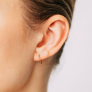 9ct Yellow Gold Patterned 10.3mm Sleeper Earrings