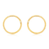 9ct Yellow Gold Patterned 10mm Sleeper Earrings