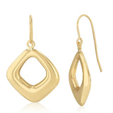 9ct Yellow Gold Open Diamond-Shaped Drop Earrings