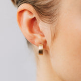 9ct Yellow Gold Thick Huggie Earrings