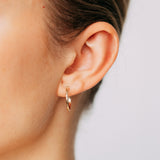 9ct Yellow Gold Dicut 15mm Hoop Earrings