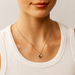 9ct Yellow Gold Fancy Dicut Heart Pendant