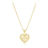 9ct Yellow Gold Tree of Life Heart-Shaped Pendant