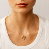 9ct Yellow Gold Initial 'M' Puffed Pendant on 43cm Chain
