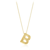9ct Yellow Gold Initial 'B' Puffed Pendant on 43cm Chain