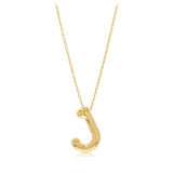 9ct Yellow Gold Initial 'J' Puffed Pendant on 43cm Chain