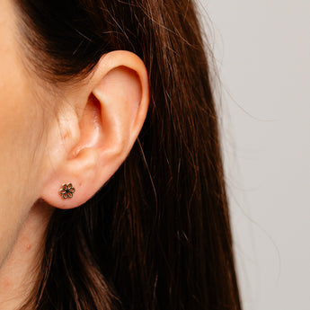 Flower Stud Earrings in 9ct Yellow Gold