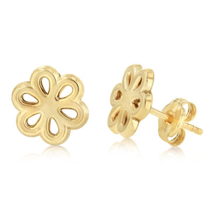 Flower Stud Earrings in 9ct Yellow Gold