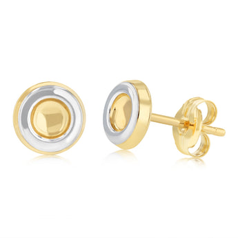 Circle Stud Earrings in 9ct Yellow Gold