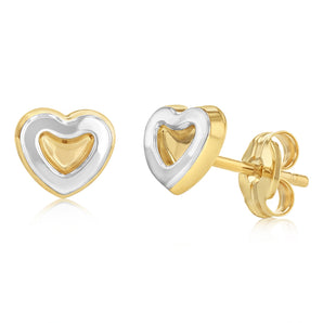 Heart Stud Pendant in 9ct Yellow Gold