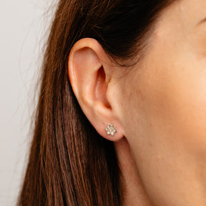 Lotus Flower Stud Earrings in 9ct Yellow Gold