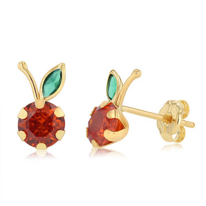 Orange Stud Earrings in 9ct Yellow Gold