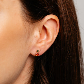 Orange Stud Earrings in 9ct Yellow Gold
