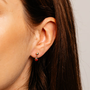 Beetle Drop Earrings in 9ct Yellow Gold