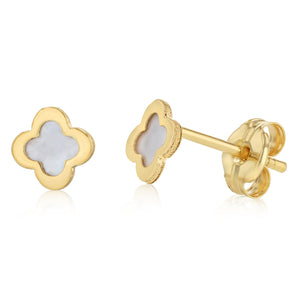 Clover Stud Earrings in 9ct Yellow Gold