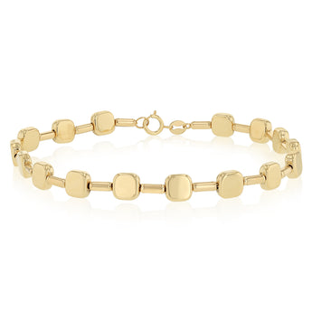 Box Style Fancy 19cm Bracelet in 9ct Yellow Gold