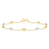 Satellite Oval 19cm Bracelet in 9ct Yellow and White Gold