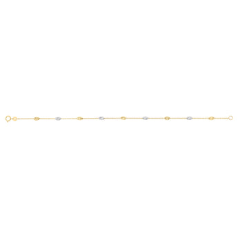 Satellite Oval 19cm Bracelet in 9ct Yellow and White Gold