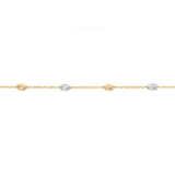 Satellite Oval 19cm Bracelet in 9ct Yellow and White Gold