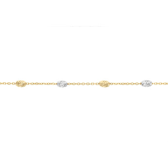 Satellite Oval 19cm Bracelet in 9ct Yellow and White Gold