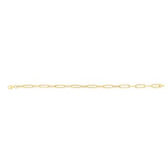 Paperclip 19cm Bracelet in 9ct Yellow Gold