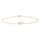 Heart Station 19cm Bracelet in 9ct Yellow Gold