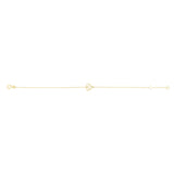 Heart Station 19cm Bracelet in 9ct Yellow Gold